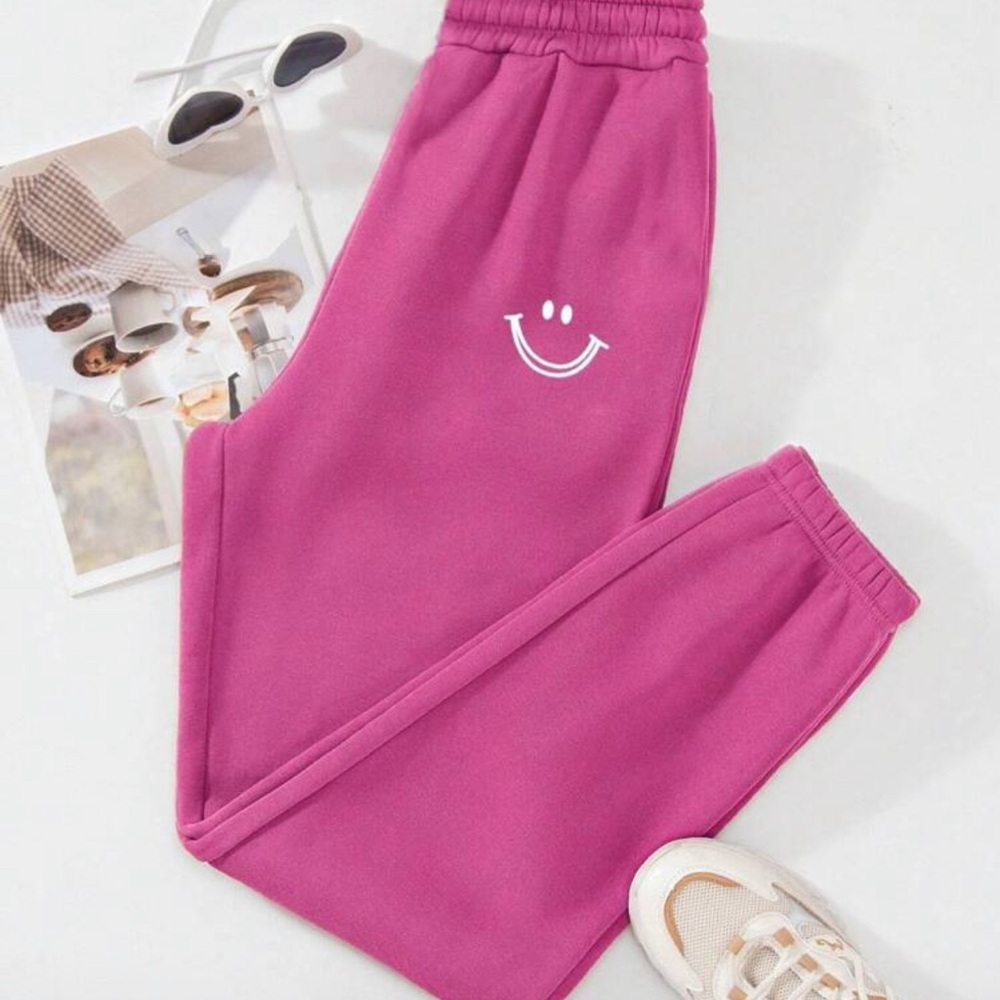 Pink Smiley Face Women's Joggers
